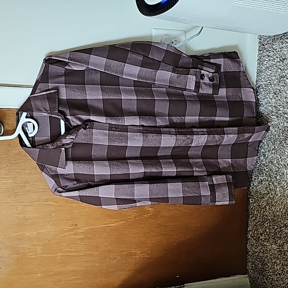 LuLaRoe Great Outdoors Flannel Abigail Plaid Button Up Shacket Size Extra Small